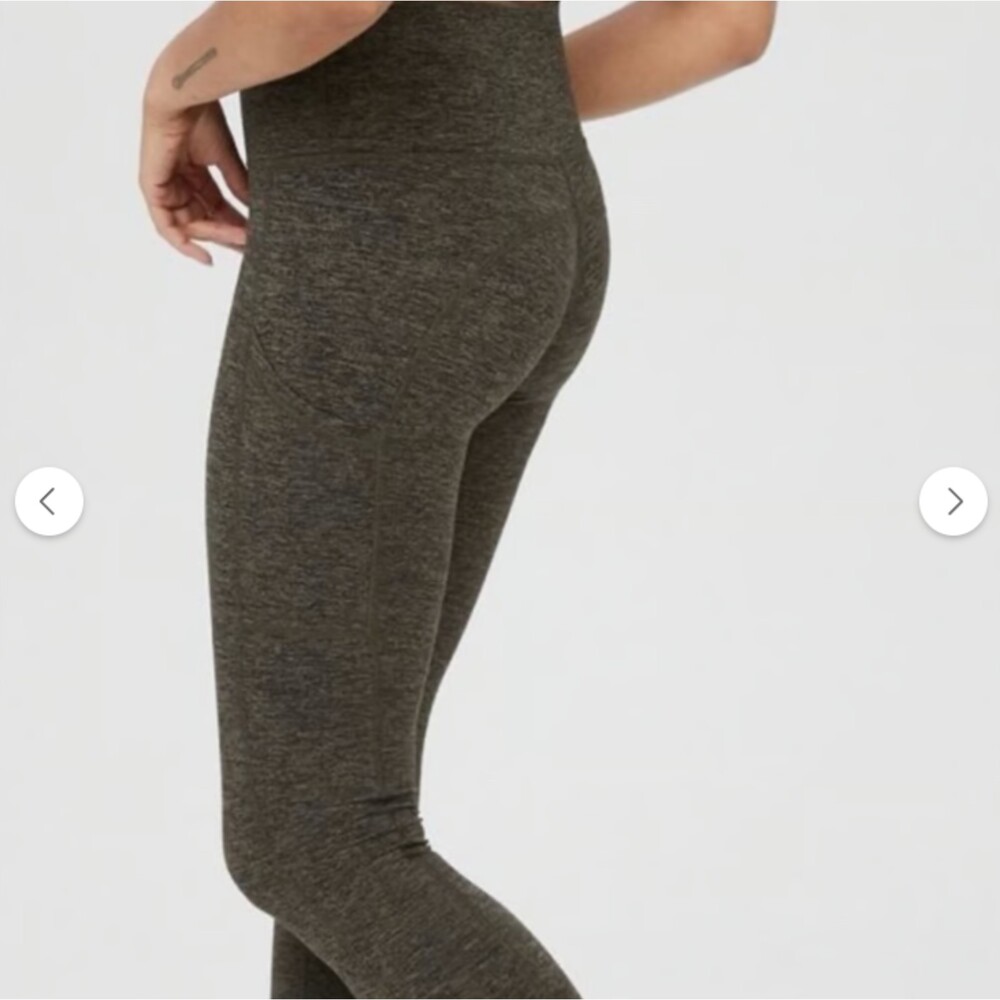 NWT Aerie‎ OFFLINE The Hugger High Waisted Heather Green Leggings Size XS